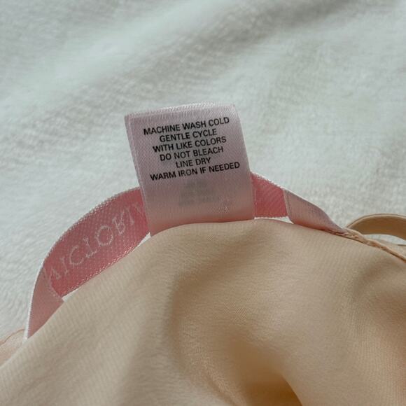 Victoria’s Secret Silk Lace Slip Dress Glam Romantic Black Nude L Nightwear - Picture 10 of 12